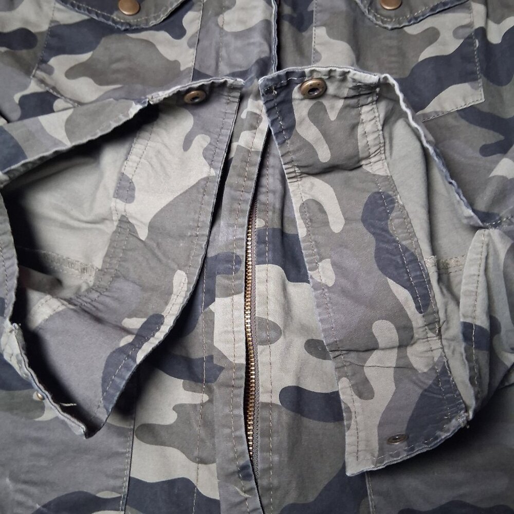 Endless Love Camo Jacket Women M Woodland Camouflage Utility Military Cargo Zip - Picture 13 of 16